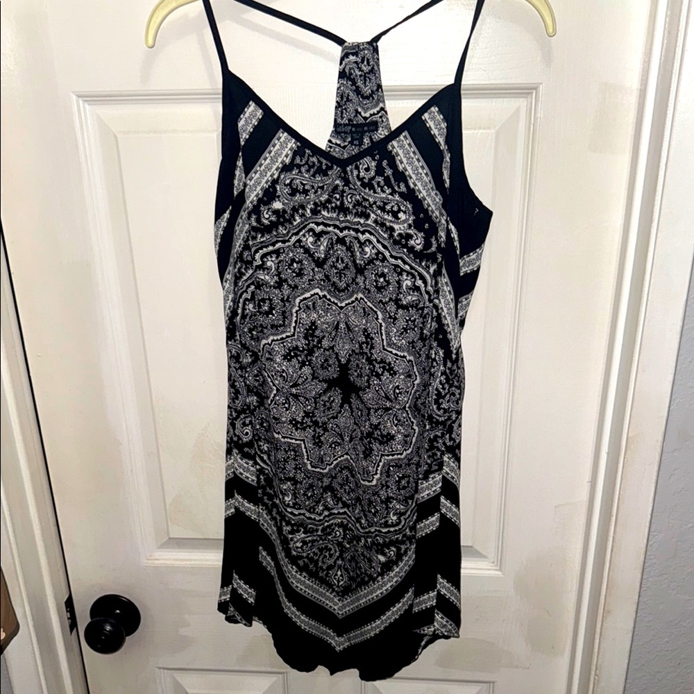 Black & White Paisley Boho Top/Mini Dress